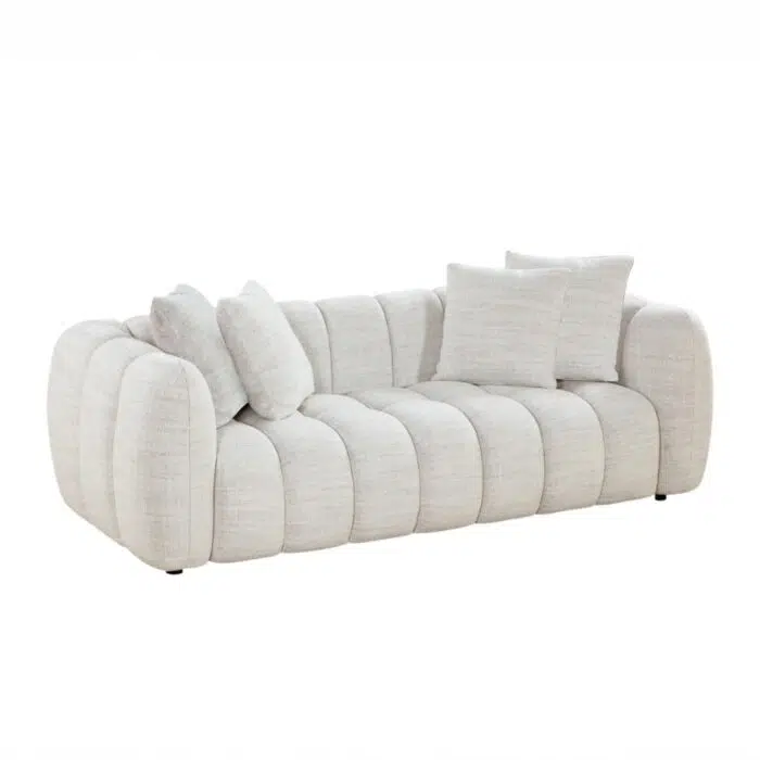Aria Fabric 3 Seater Sofa – Cream