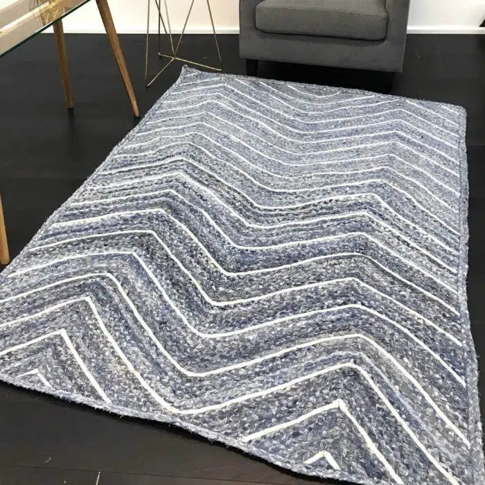 Artisan Blue Chevron Rug