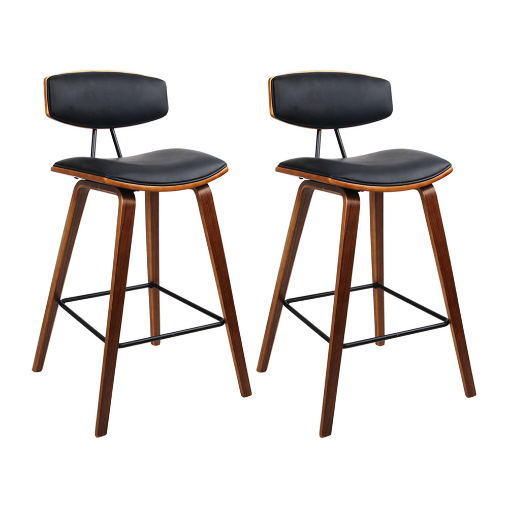 Artiss Bar Stools Leather Padded Backrest Set 2