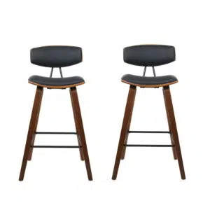 Artiss Bar Stools Leather Padded Backrest Set of 2