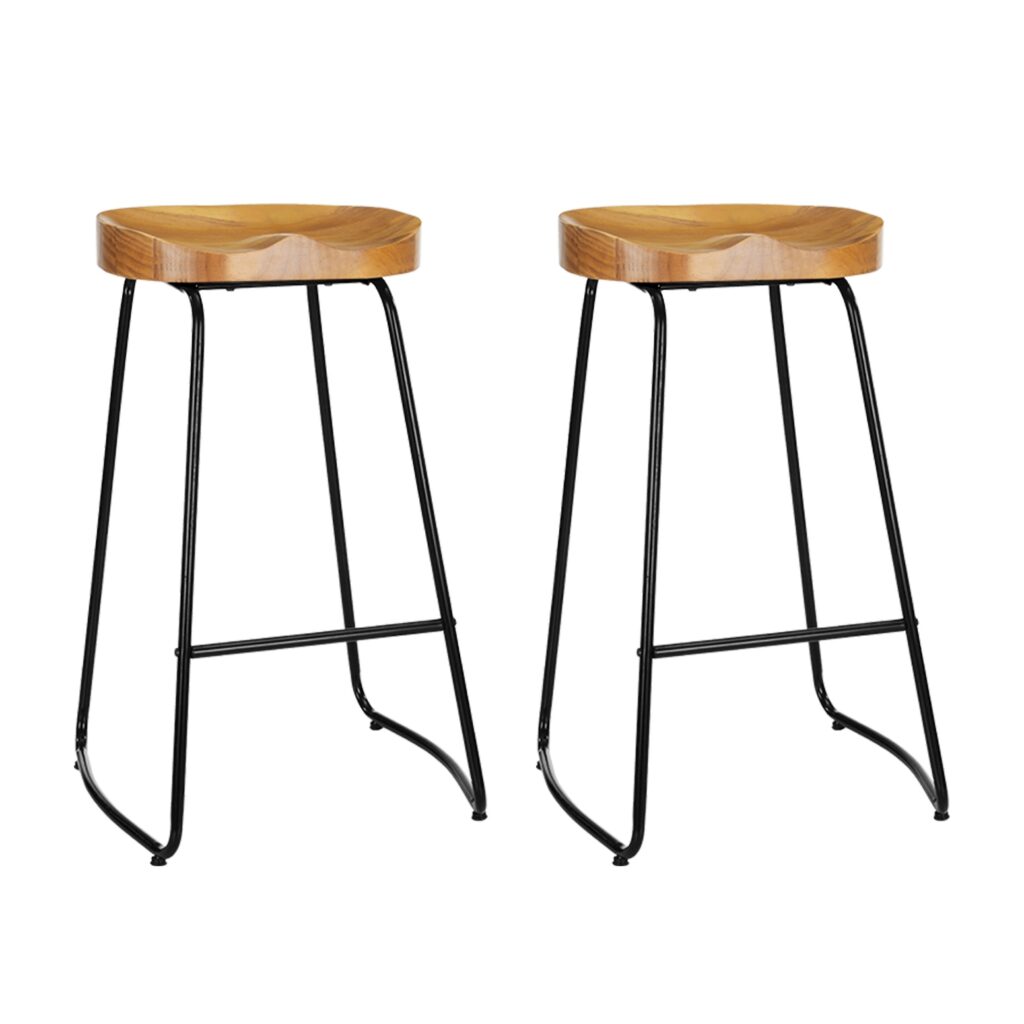 Industrial Modern Stool 75cm Set with Steel Frame