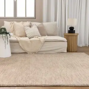 Eco-Breeze Organic Wool Rug: India Crafted, 20mm Cut & Loop Pile for Modern Living