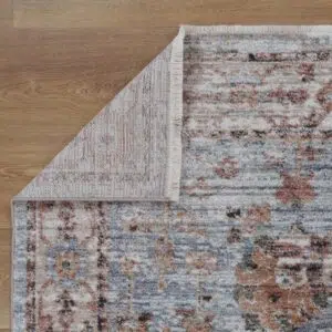 Modern Transitional Blue Rug with Vibrant Patterns and Durable Material