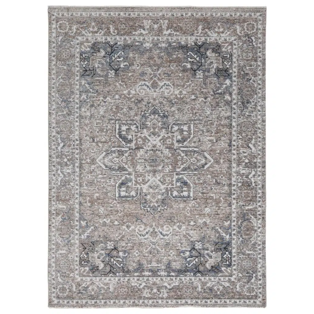 Vintage-Inspired Transitional Ash Rug with Durable, Customizable Sizes