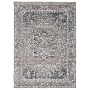 Vintage-Inspired Transitional Ash Rug with Durable, Customizable Sizes