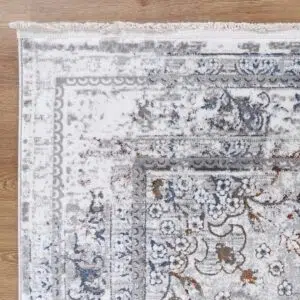 Bohemian Vintage Medallion Grey Rug Durable 12mm Pile High-Traffic