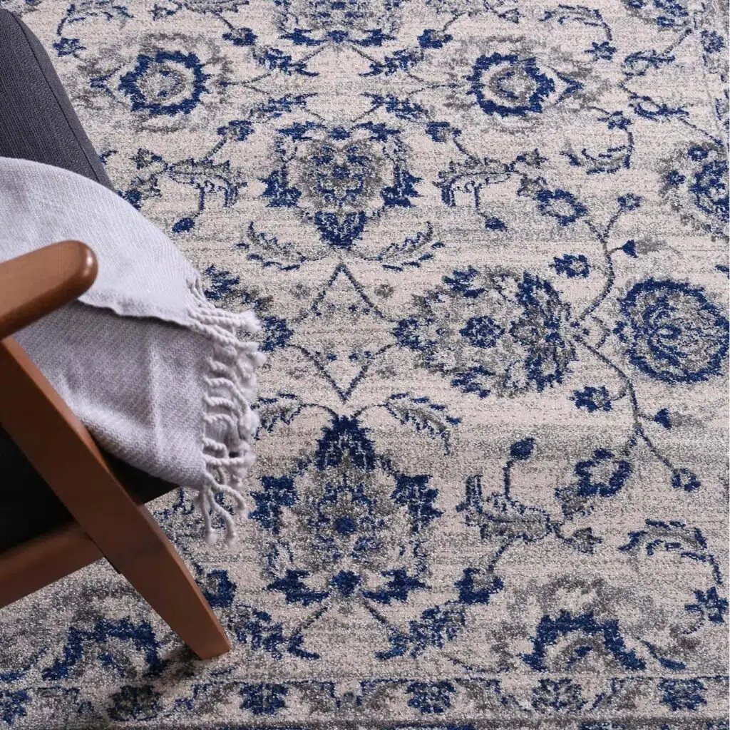 Traditional Design with Modern Craftsmanship | Delicate Cassandra Blue & Ivory Rug