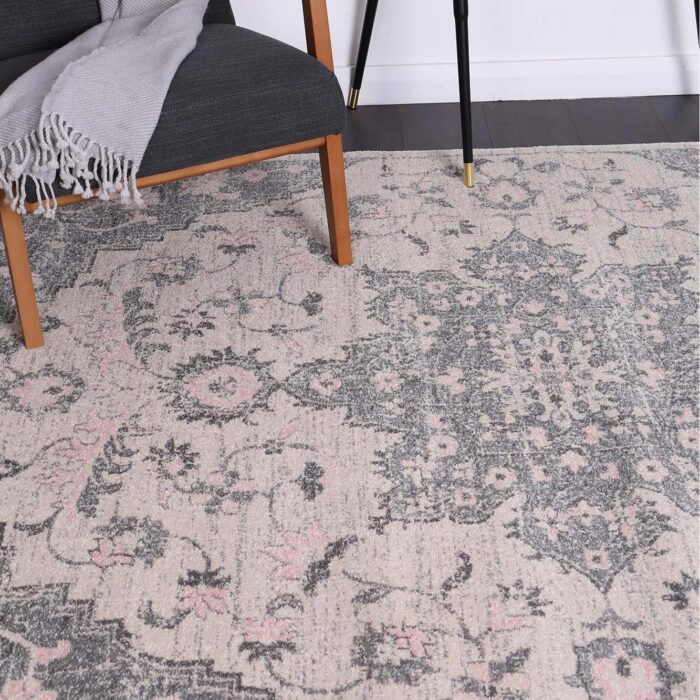 Delicate Madeleine Grey & Ivory Rug - Heatset PP, Durable, Modern Craftsmanship, Various Sizes, Turkey, 11mm Pile