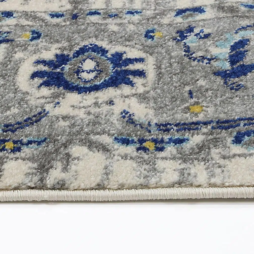 Delicate MeMontana Ivory Blue Rug Heatset Polypropylene Turkey