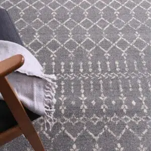 Delicate Cassiday Grey & Ivory Rug - Traditional Motifs, Heatset Polypropylene, Turkish Craftsmanship
