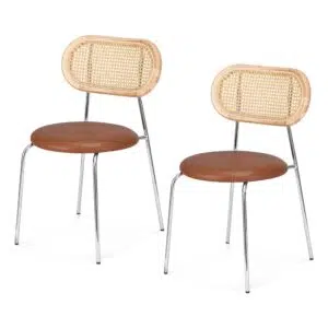 Artiss Dining Chairs Brown Retro Style Comfort Modern Durable Low Maintenance