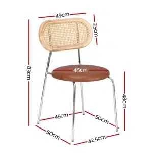 Artiss Dining Chairs Brown Retro Style Modern Warmth Comfort Durable Metal Legs Easy Assembly