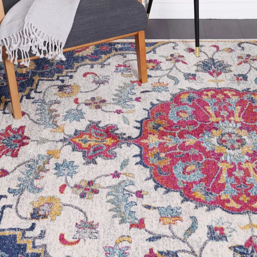 Timeless Design with Tiffany Multi Rug – Antique Motifs, Geometric Patterns, and Ikat Elements for Elegant Interiors