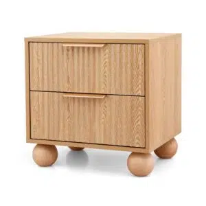 Modern Bedside Table 2 Drawers Pine
