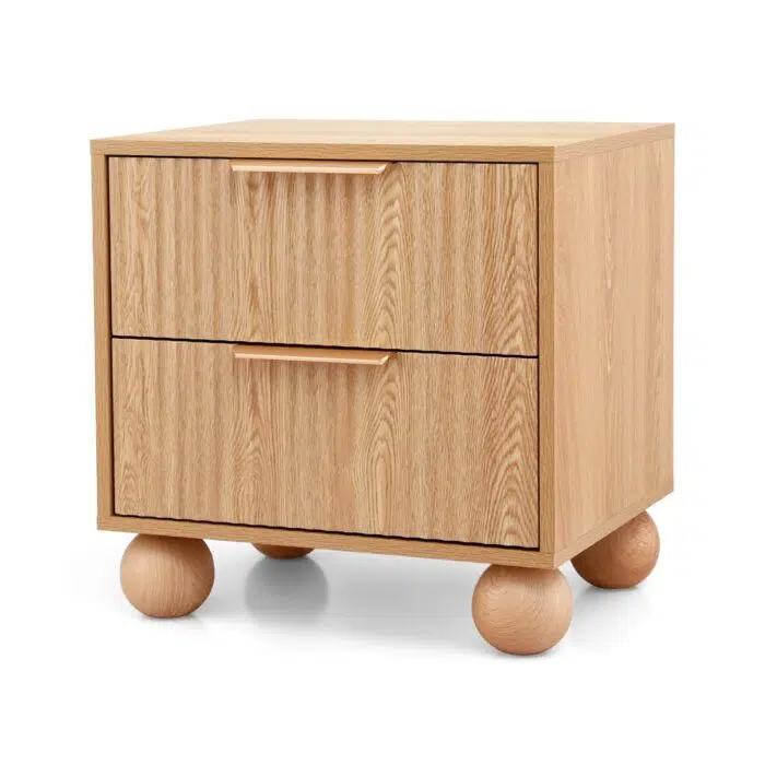 Artiss Rattan Bedside Table 2 Drawers – Pine