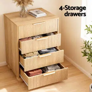 Artiss 4 Drawer Pine Dresser 40kg Capacity