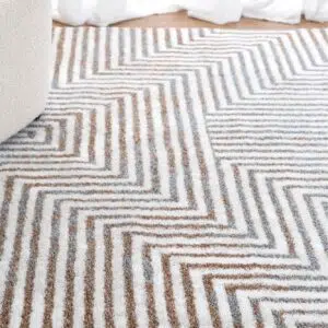 Turkish-made geometric polyester rug with luxury comfort and durability