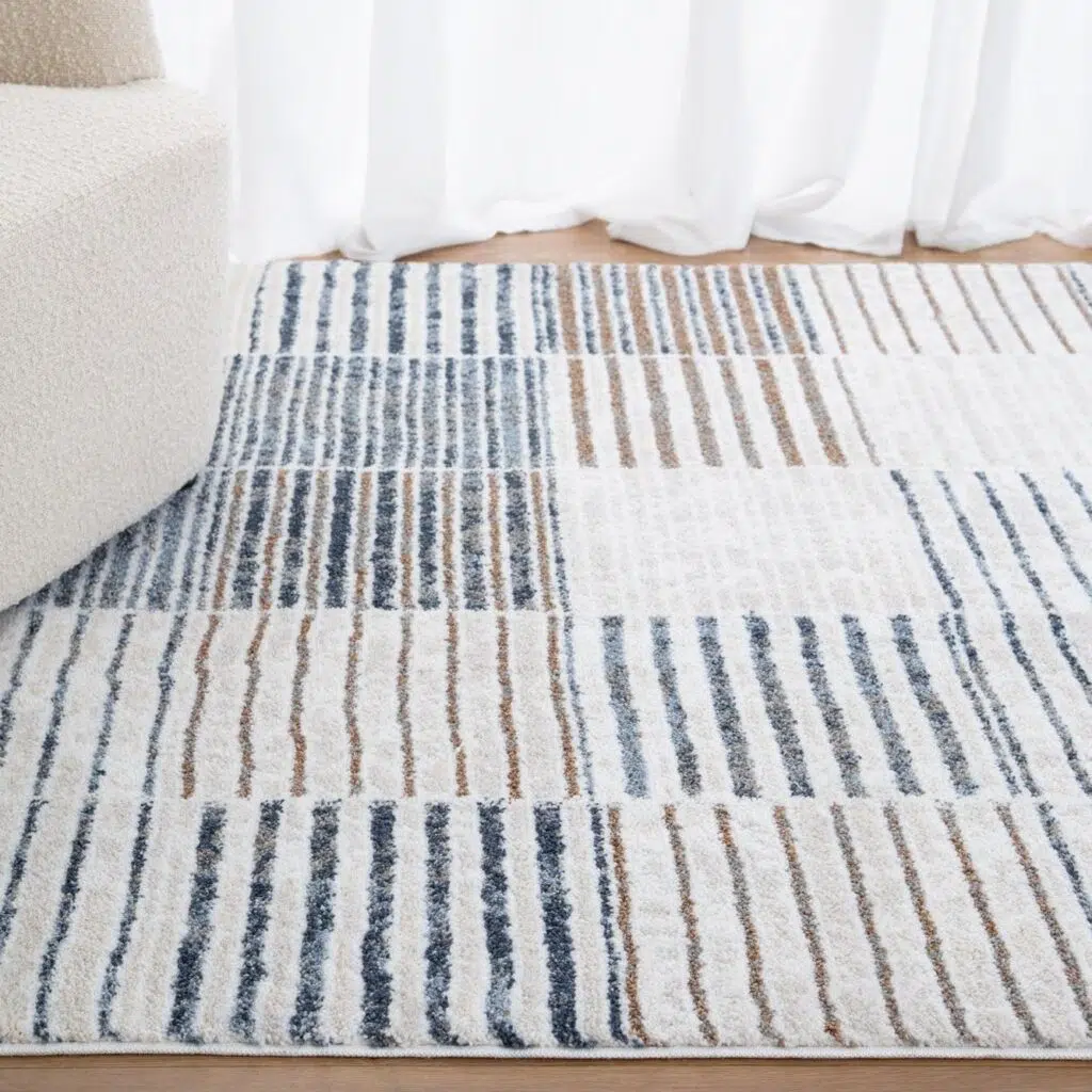 15mm Pile Polyester Rug Modern Turkish Design Low-Maintain Space-Optimized