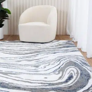Luxurious Thick Abstract Polyester Rug