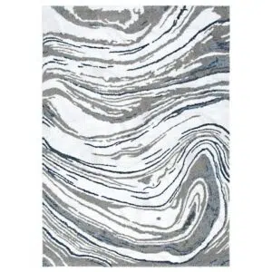 Luxurious Abstract Polyester Rug (Turkish Artistry, 15mm Thick Pile)