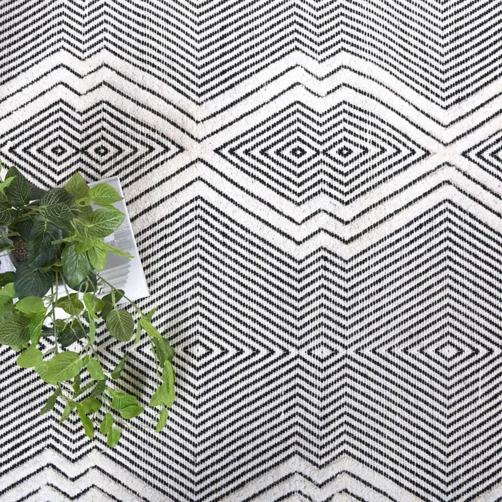 Natural Wool Rug Handmade with Anti-Slip Design for Soft Comfort