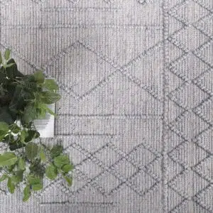 Handwoven tribal grey wool rug 70% wool 30% polyester modern interior