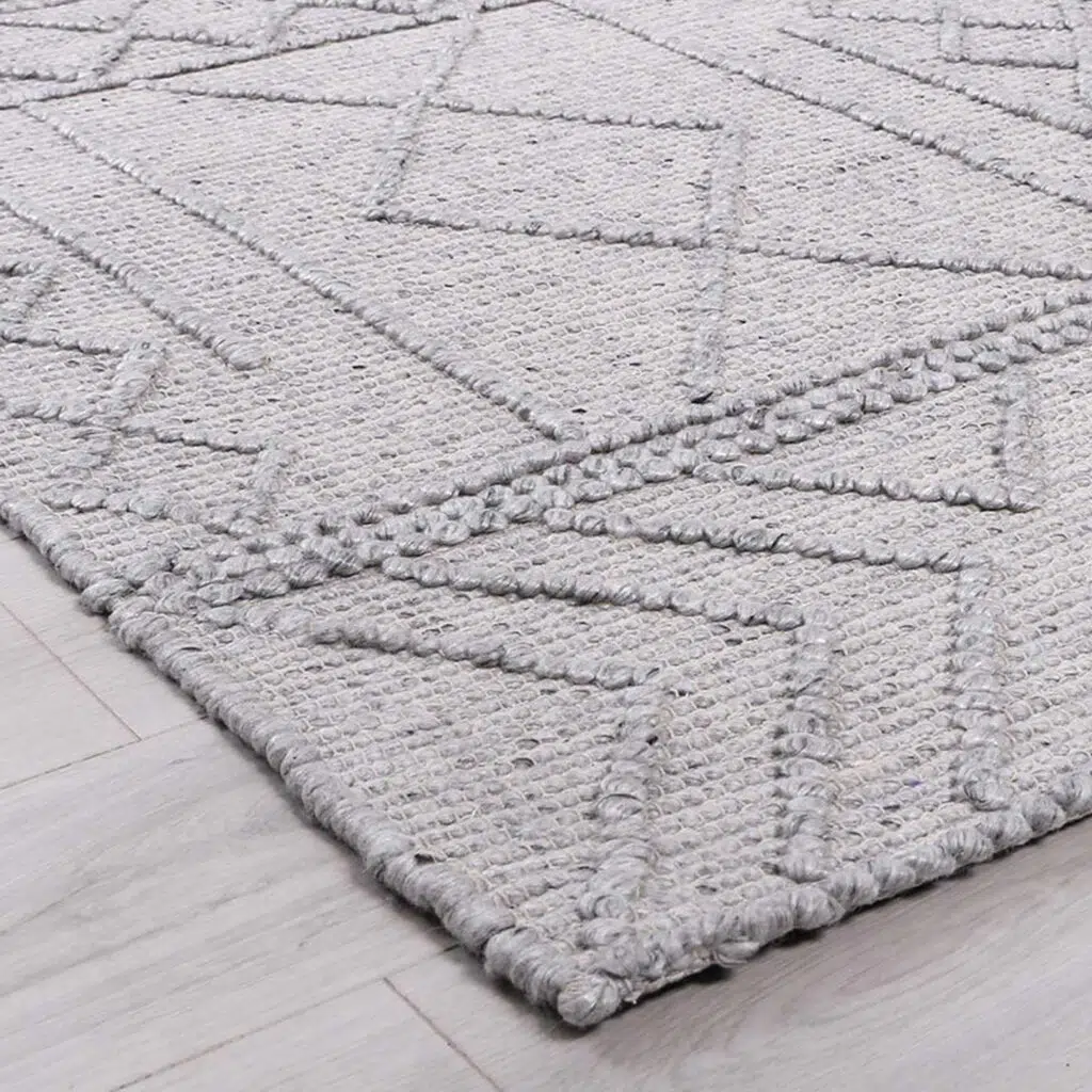 Himalaya Diamond Tribal Grey Wool Rug Handwoven Durable Elegant