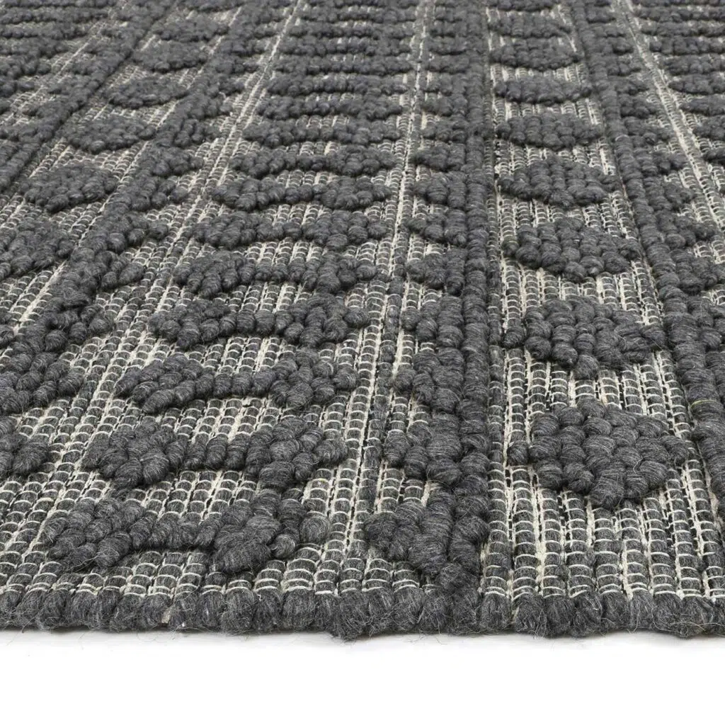 Himalaya Fine Tribal Grey Wool Rug 70% Wool 30% Polyester Thick Pile Handwoven India