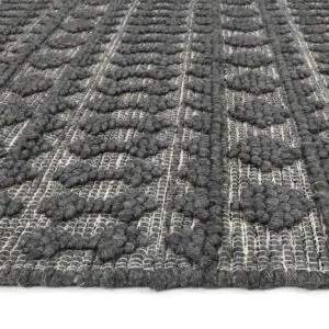 Himalaya Fine Tribal Grey Wool Rug 70% Wool 30% Polyester Thick Pile Handwoven India