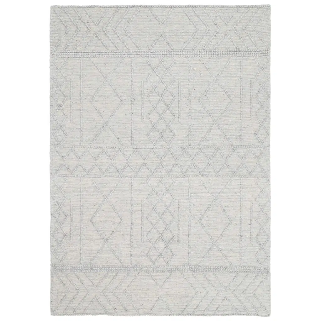 Himalaya Diamond Tribal Grey Wool Rug - Durable Handwoven Luxury Rug for Modern Interiors