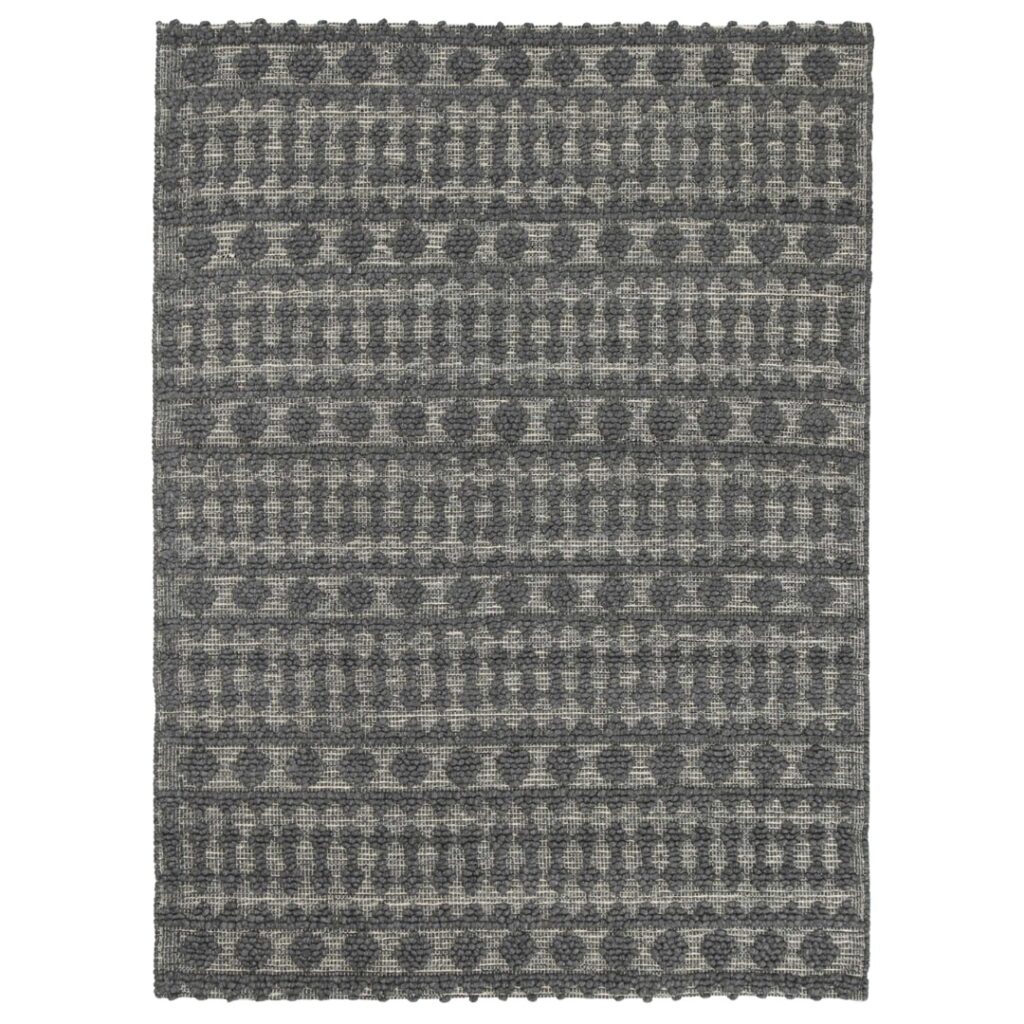 Himalaya Fine Tribal Grey Wool Rug Handwoven 70% Wool 30% Polyester