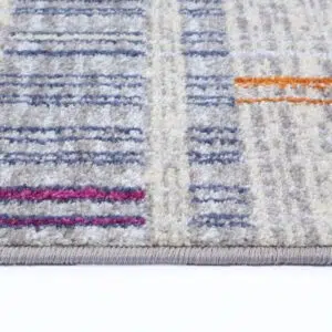 Durable grey polypropylene rug with 11mm pile, versatile sizes for modern living