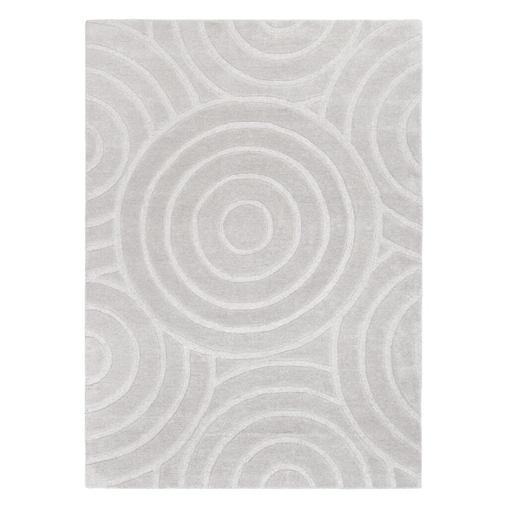 Les Nomades Ellipse Light Grey Wool Rug - Earthy Sophistication, Modern Design, Luxurious Texture, Handcrafted Quality