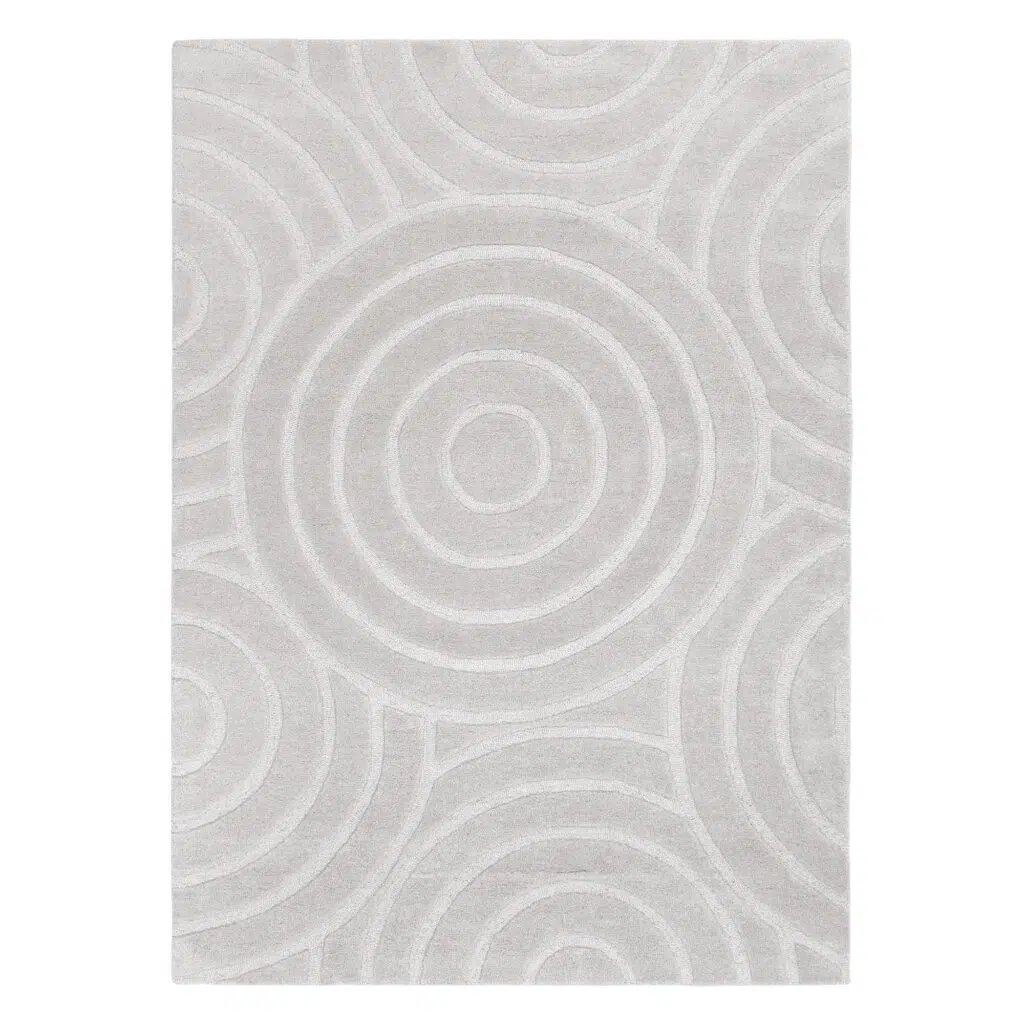 Les Nomades Ellipse Light Grey Wool Rug - Earthy Sophistication, Modern Design, Luxurious Texture, Handcrafted Quality