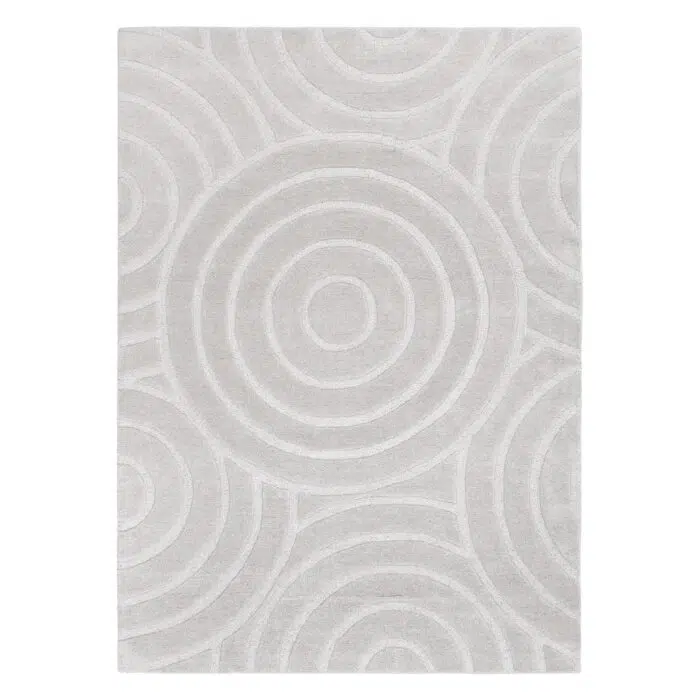 Les Nomades Ellipse Light Grey Wool Rug