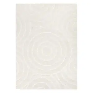 Cream Wool Rug with Handcrafted Modern Design & Eco-friendly Natural Texture