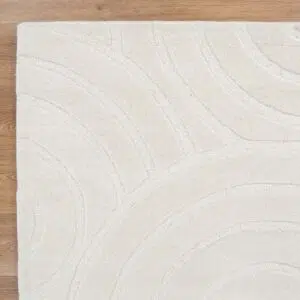 Les Nomades Ellipse Cream Wool Rug - Earthy Modern Organic Craft