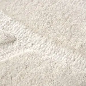 Handcrafted Cream Wool Rug with Organic Design & Natural Texture