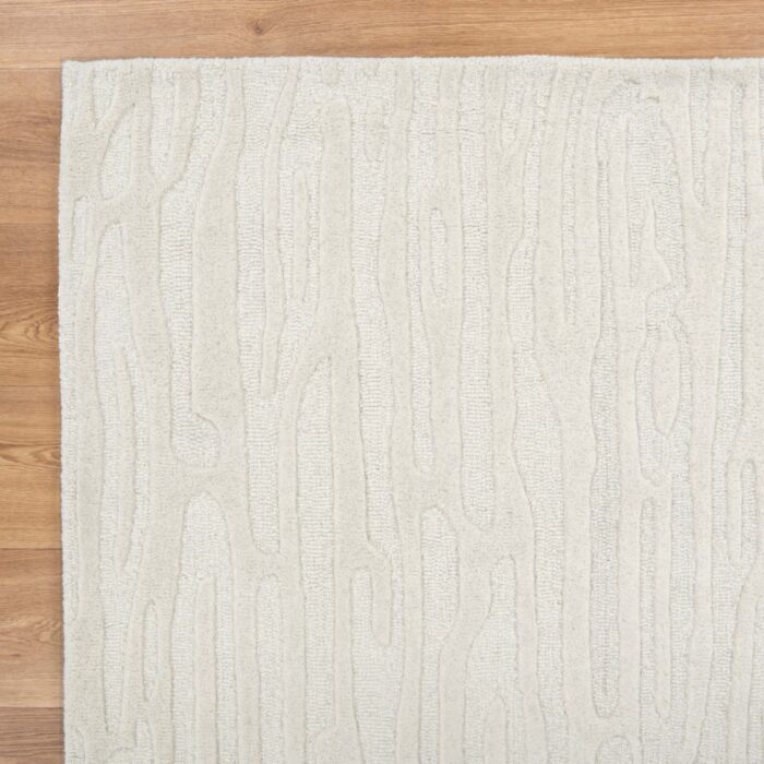 les nomades sandstorm cream wool rug - earthy sophistication, modern design, soft texture, versatile fit, natural fiber craftsmanship