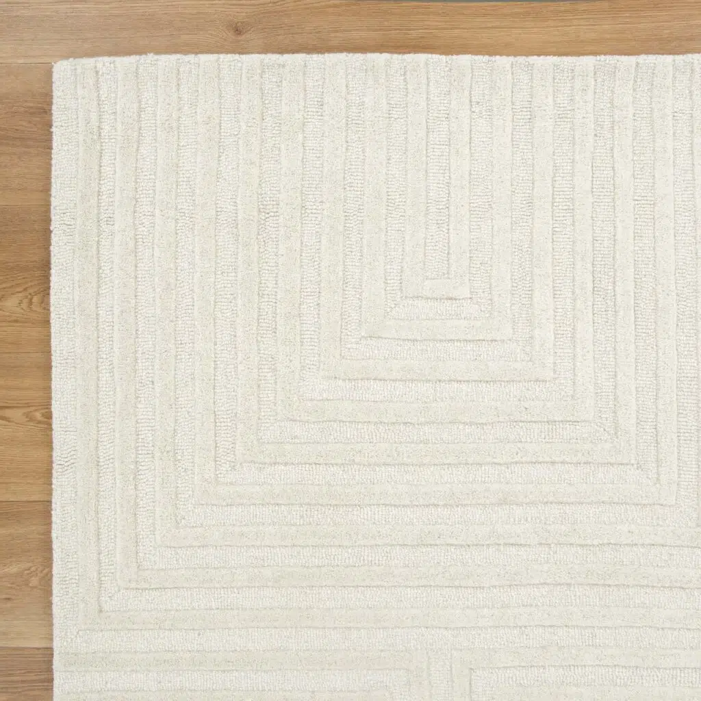 natural wool rug with organic patterns for modern living