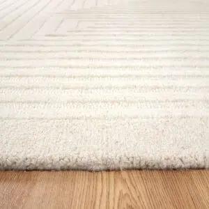 Handmade Cream Wool Rug Organic Modern Design