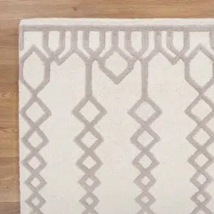 natural wool rug with earthy tones and minimalist design for modern interiors