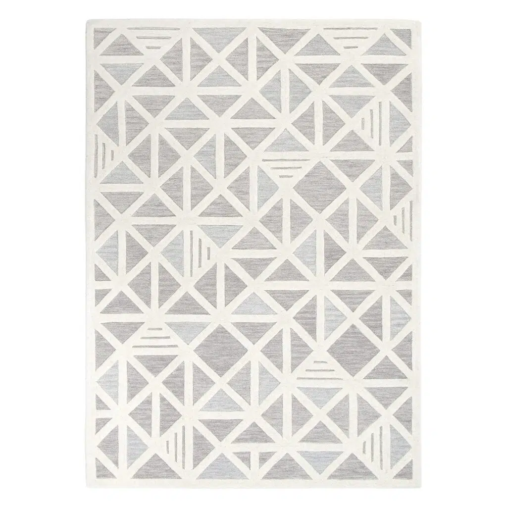 Handmade Greige Wool Rug Modern Design Durability