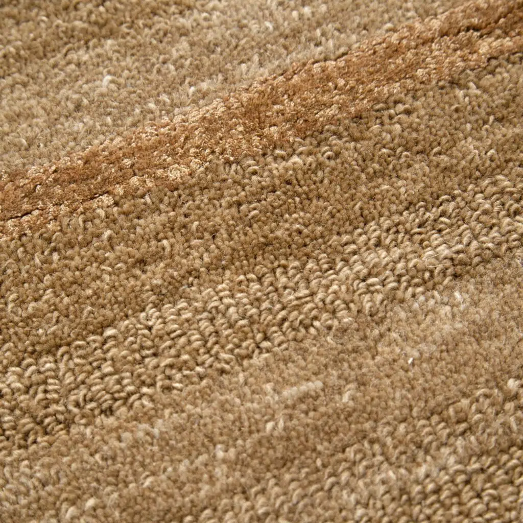 Les Nomades Linear Caramel Wool Rug - Natural Elegant Modern Comfort Durability