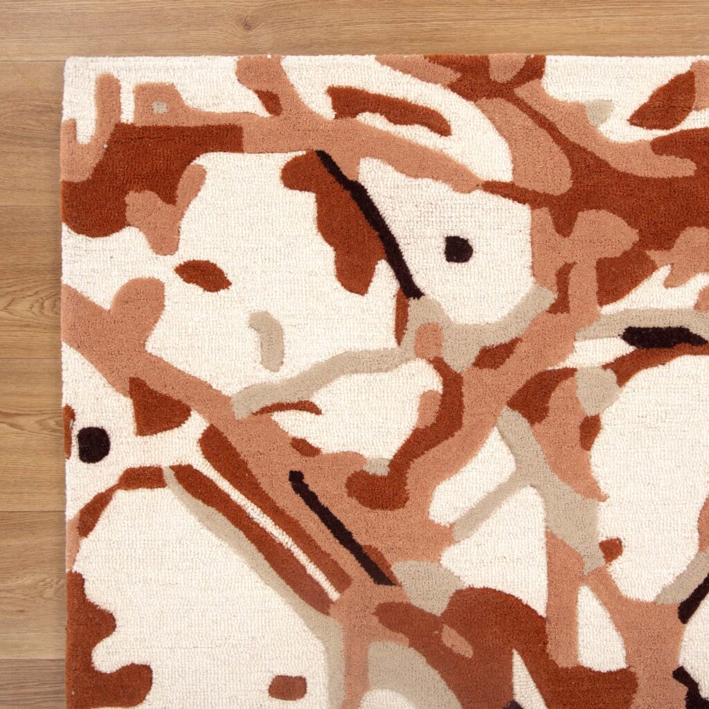 natural wool rug with modern design and soft comfort (20mm loop pile, hand-tufted, natural color palette)
