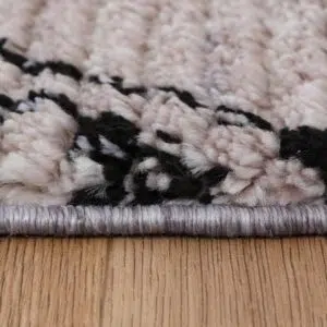 High-pile polyester Moroccan rug for modern interiors with soft texture and durability
