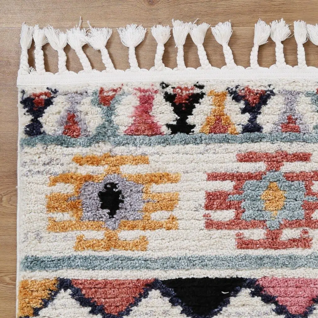 high-density polyester rug with Moroccan geometric design for soft comfort and durability in various rooms