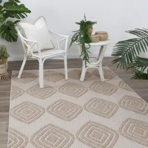 Modern Beige Rug Durable Tribal Pattern
