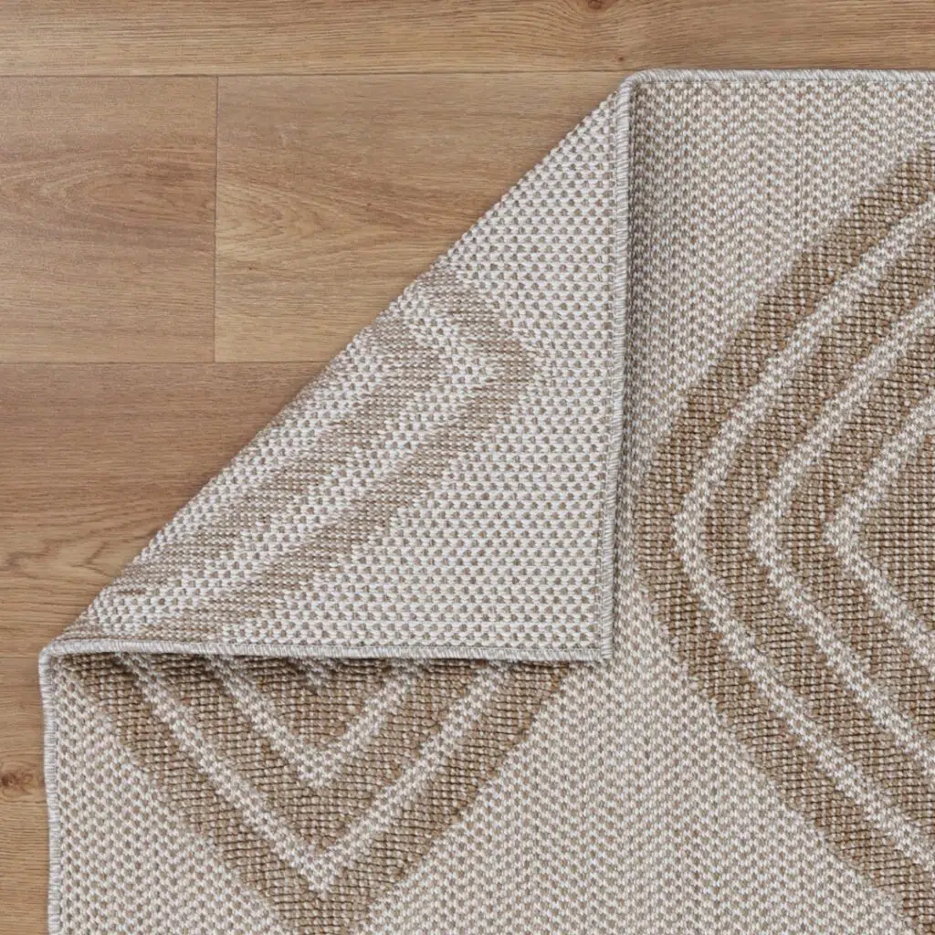 Maldives Modern Beige Rug - Durable Tribal Pattern for Indoor/Outdoor Use