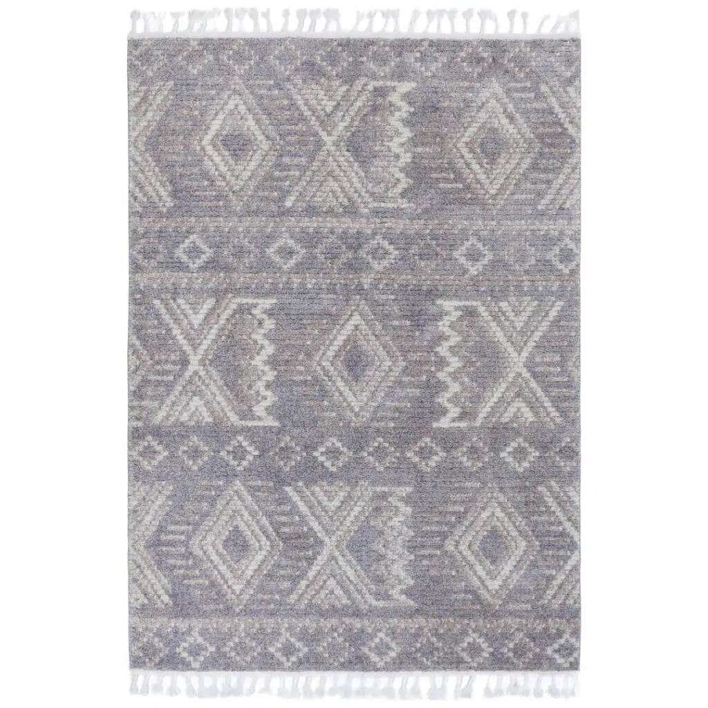 Luxurious Moda Ash Rug with Moroccan Design and High-Pile Comfort